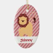 初めてのクリスマスのベビーのライオンのカスタム セラミックオーナメント (右)
