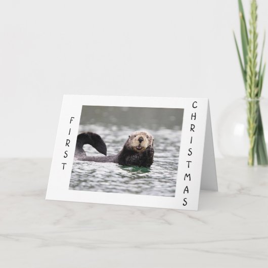 初めてのクリスマスのベビー シーズンカード (正面)