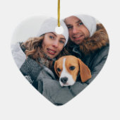 初めてのクリスマスのペットの写真スモダンクリプト セラミックオーナメント (裏面)