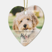 初めてのクリスマスのペットの写真スモダンクリプト セラミックオーナメント (左)