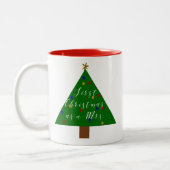 初めてのクリスマスのミセスパーソナライズされたとして ツートーンマグカップ (左)