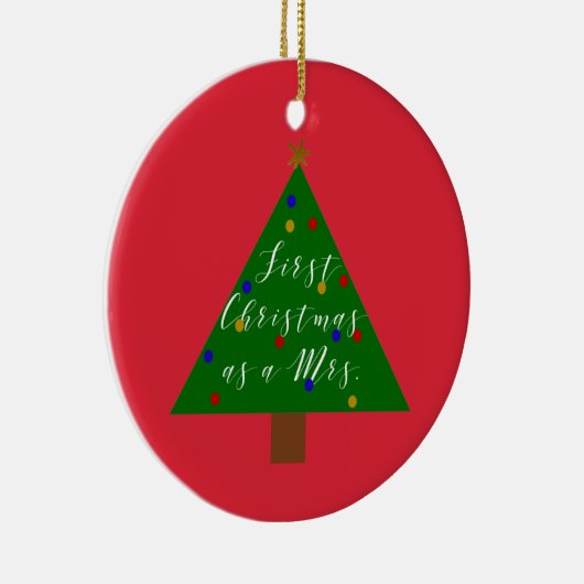 初めてのクリスマスのミセス・パーソナライズされたオーナメント セラミックオーナメント (右)