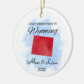 初めてのクリスマスのワイオミング州オーナメント セラミックオーナメント (左)