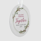 初めてのクリスマスの一緒ミニマルリース写真 オーナメント (正面)