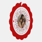 初めてのクリスマスの三つのベリーの写真縁どの家族 オーナメントカード (右)