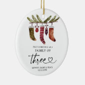 初めてのクリスマスの三種類のオーナメント セラミックオーナメント (右)