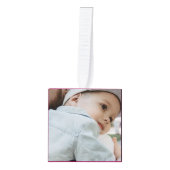 初めてのクリスマスの三者 キューブオーナメント (正面)