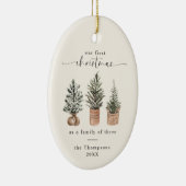 初めてのクリスマスの三者 セラミックオーナメント (右)