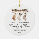 初めてのクリスマスの三者 セラミックオーナメント (正面)