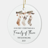 初めてのクリスマスの三者 セラミックオーナメント (左)