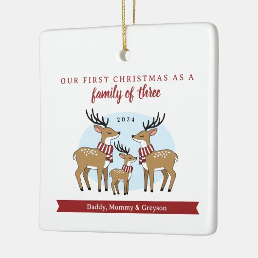 初めてのクリスマスの三者 セラミックオーナメント (左)