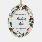 初めてのクリスマスの三者 セラミックオーナメント (右)