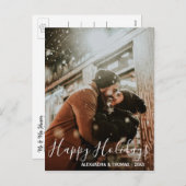 初めてのクリスマスの休結婚した婚約した日 | フォト シーズンポストカード (正面/裏面)