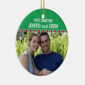 初めてのクリスマスの写真のオーナメント セラミックオーナメント (右)