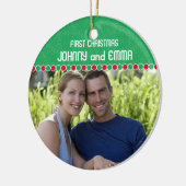 初めてのクリスマスの写真のオーナメント セラミックオーナメント (左)