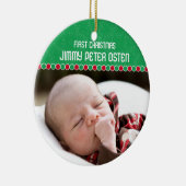 初めてのクリスマスの写真のオーナメント セラミックオーナメント (右)