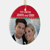 初めてのクリスマスの写真のオーナメント セラミックオーナメント (右)