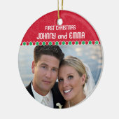 初めてのクリスマスの写真のオーナメント セラミックオーナメント (左)