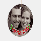 初めてのクリスマスの写真のオーナメント セラミックオーナメント (右)