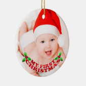初めてのクリスマスの写真のオーナメント セラミックオーナメント (右)