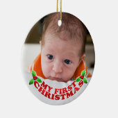 初めてのクリスマスの写真のオーナメント セラミックオーナメント (右)