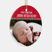 初めてのクリスマスの写真のオーナメント セラミックオーナメント (右)