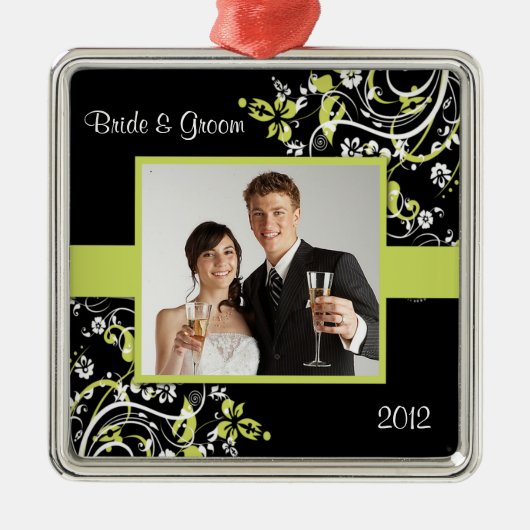 初めてのクリスマスの写真のオーナメント メタルオーナメント (正面)