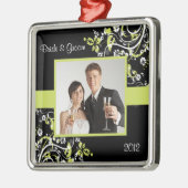 初めてのクリスマスの写真のオーナメント メタルオーナメント (左)