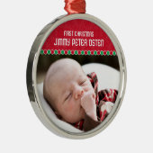 初めてのクリスマスの写真のオーナメント メタルオーナメント (右)