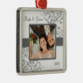 初めてのクリスマスの写真のオーナメント メタルオーナメント (右)