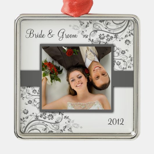 初めてのクリスマスの写真のオーナメント メタルオーナメント (正面)