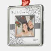 初めてのクリスマスの写真のオーナメント メタルオーナメント (左)