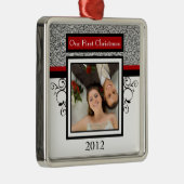 初めてのクリスマスの写真のオーナメント メタルオーナメント (右)