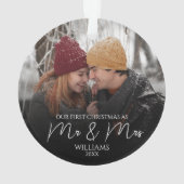 初めてのクリスマスの写真のミセスエレガントー オーナメント (裏面)