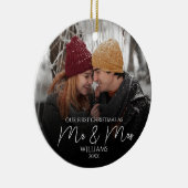 初めてのクリスマスの写真のミセスエレガントー セラミックオーナメント (右)