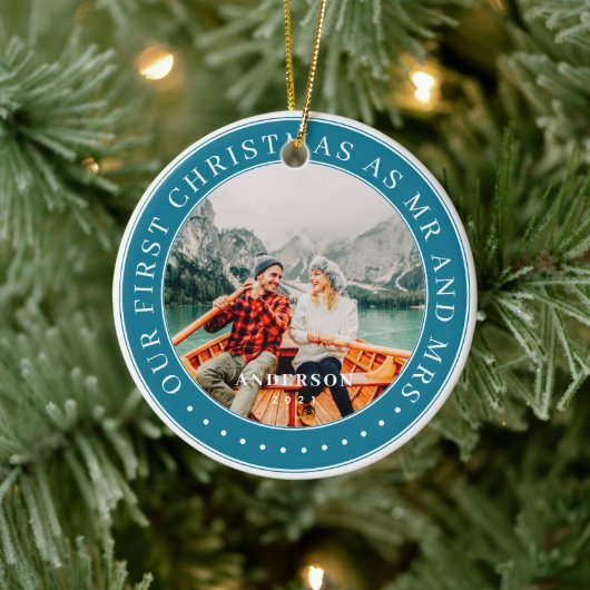 初めてのクリスマスの写真のミセスモダンー セラミックオーナメント (ツリー)