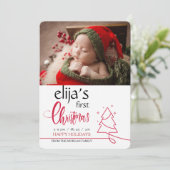 初めてのクリスマスの写真の誕生のお知らせ 案内状 (スタンド正面)