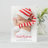 初めてのクリスマスの写真の誕生発表 シーズンカード (スタンド正面)