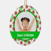 初めてのクリスマスの写真は個人化なります セラミックオーナメント (右)