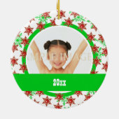 初めてのクリスマスの写真は個人化なります セラミックオーナメント (裏面)