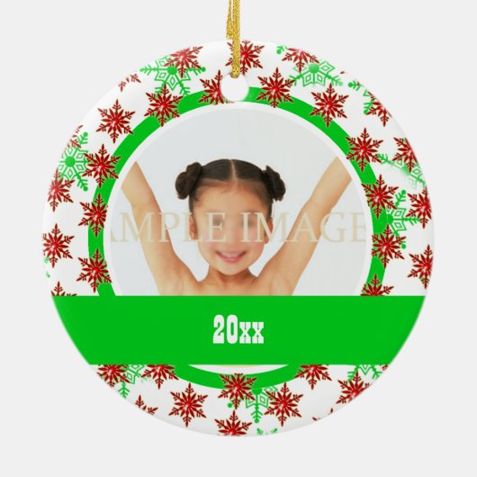 初めてのクリスマスの写真は個人化なります セラミックオーナメント (裏面)