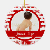 初めてのクリスマスの写真は個人化なります セラミックオーナメント (裏面)