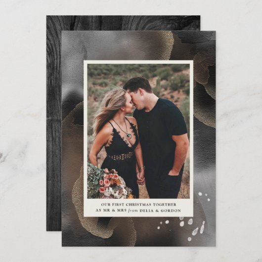 初めてのクリスマスの写真カード 招待状 (正面/裏面)