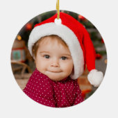 初めてのクリスマスの写真サンタ セラミックオーナメント (裏面)
