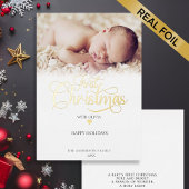 初めてのクリスマスの写真撮影 ハート 箔シーズンカード