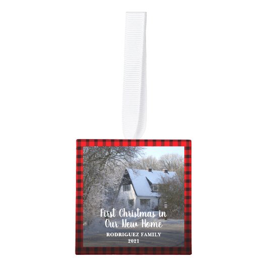 初めてのクリスマスの写真立てキューブ飾り キューブオーナメント (正面)