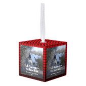 初めてのクリスマスの写真立てキューブ飾り キューブオーナメント (裏面アングル)