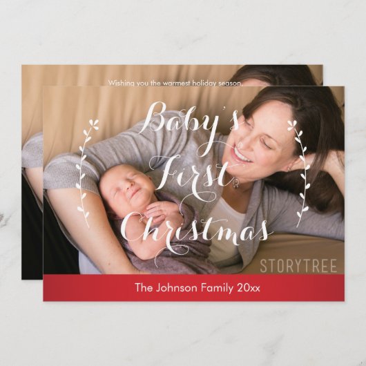 初めてのクリスマスの写真 シーズンカード (正面/裏面)