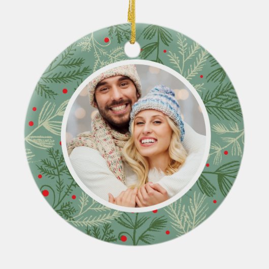 初めてのクリスマスの写真 セラミックオーナメント (裏面)