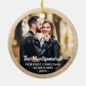 初めてのクリスマスの写真 セラミックオーナメント (裏面)